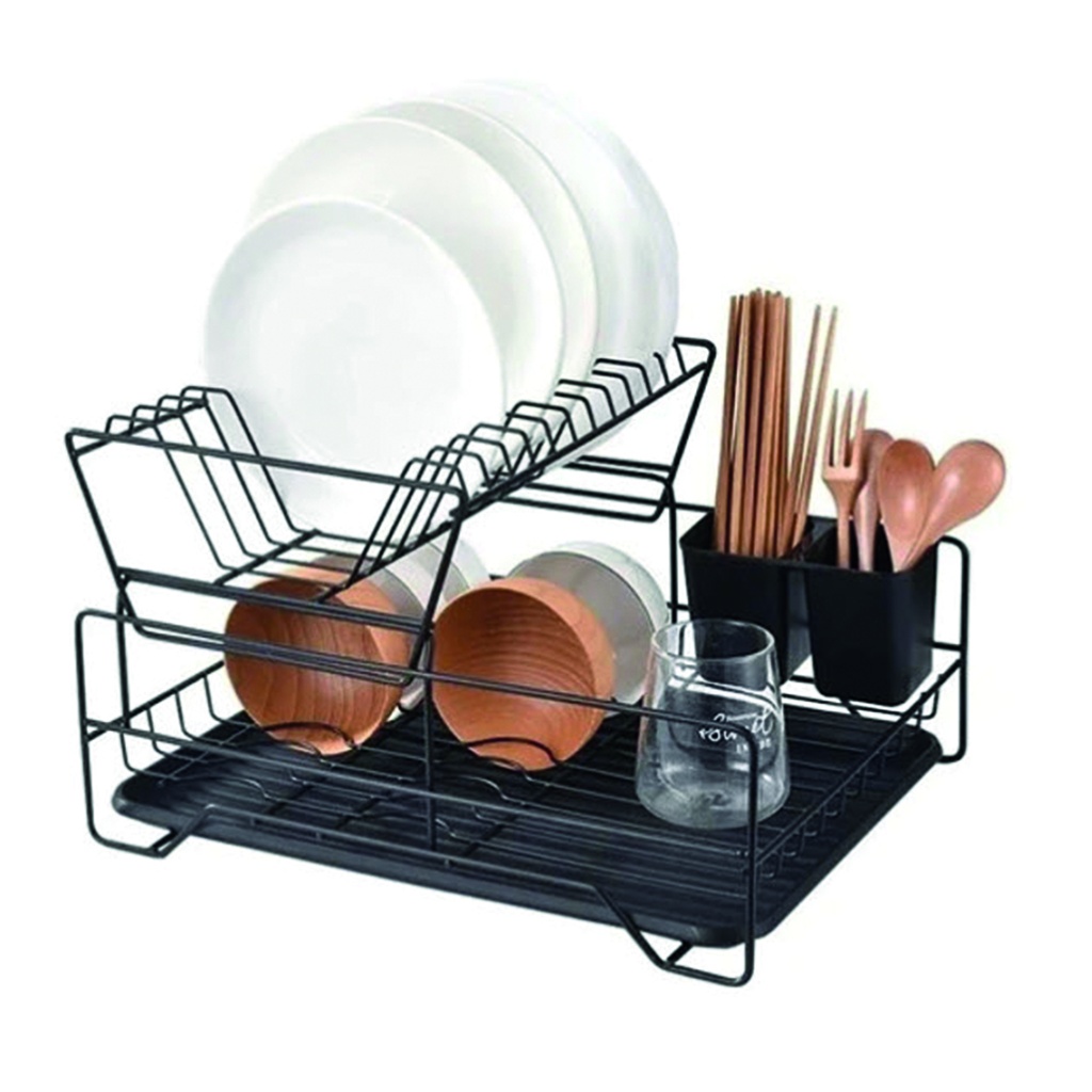 Organizador metalico escurridor sobre mesada  2 pisos