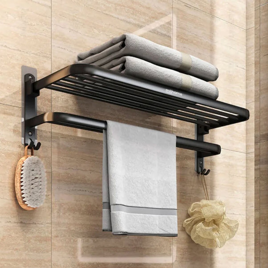 Toallero plegable Negro