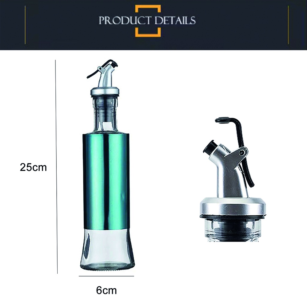 Aceitera vinagrera vidrio Acero 500ML Azul