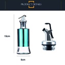 Aceitera vinagrera vidrio acero 250ML Azul