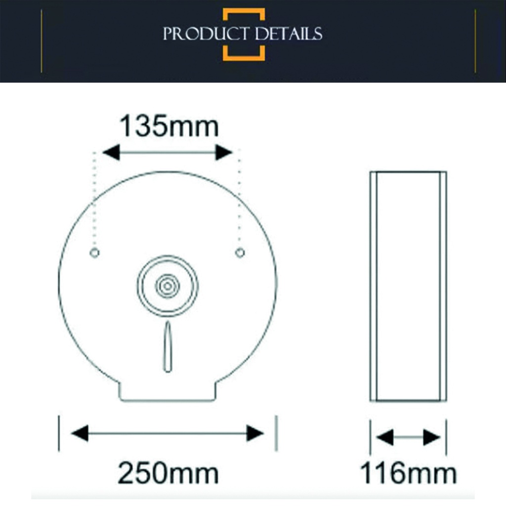 Dispensador metalico de papel higienico 500M Rose Gold