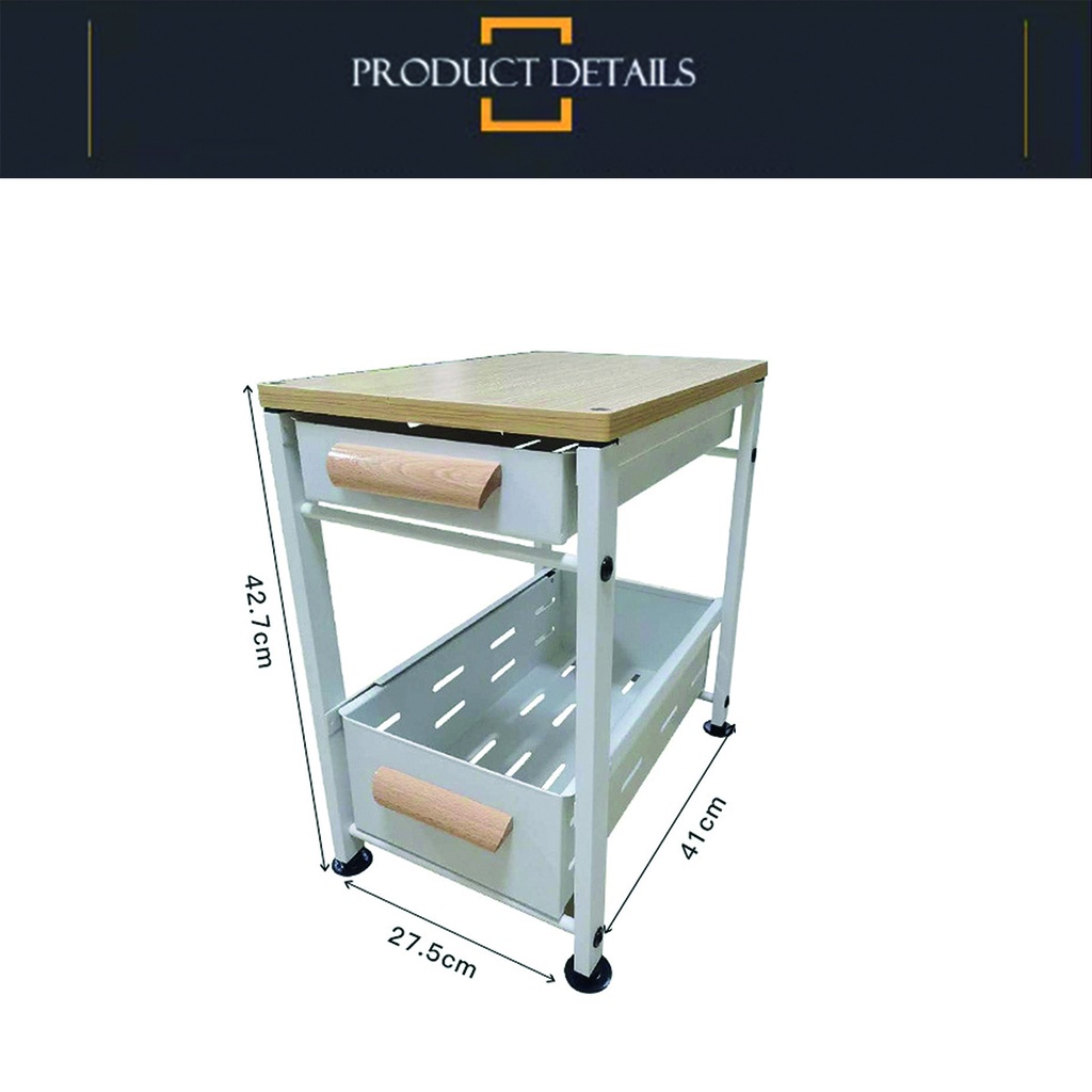 Organizador con cajon para cocina Negro