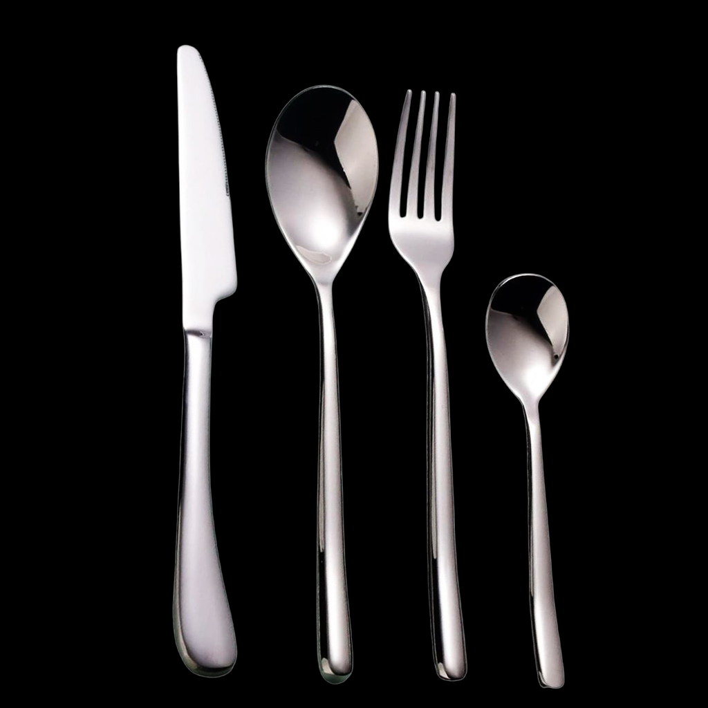 Juego cubiertos 24 piezas nórdico alto brillo