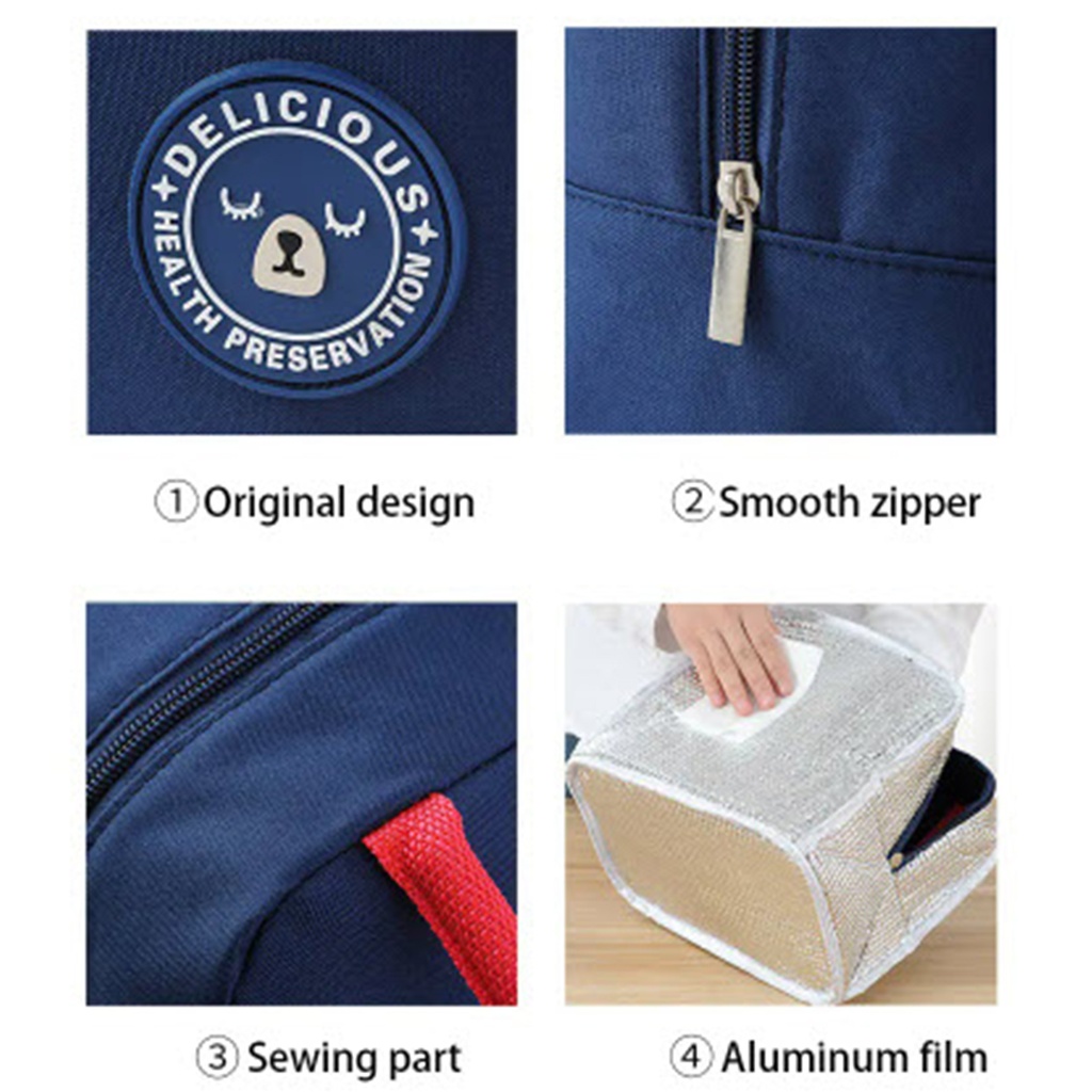 Lonchera térmica Aplique Rosa