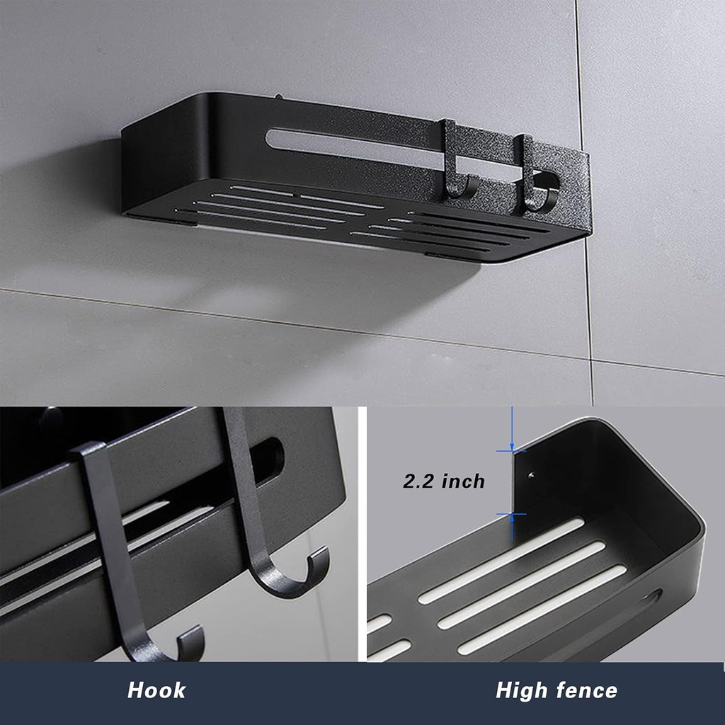 Estante rectangular aluminio Negro