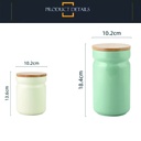 Contenedor de alimentos ceramica tapa bambú 1000Ml