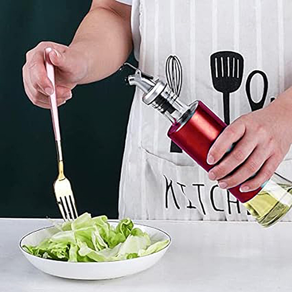 Botella aceitera vidrio 500ml Rojo