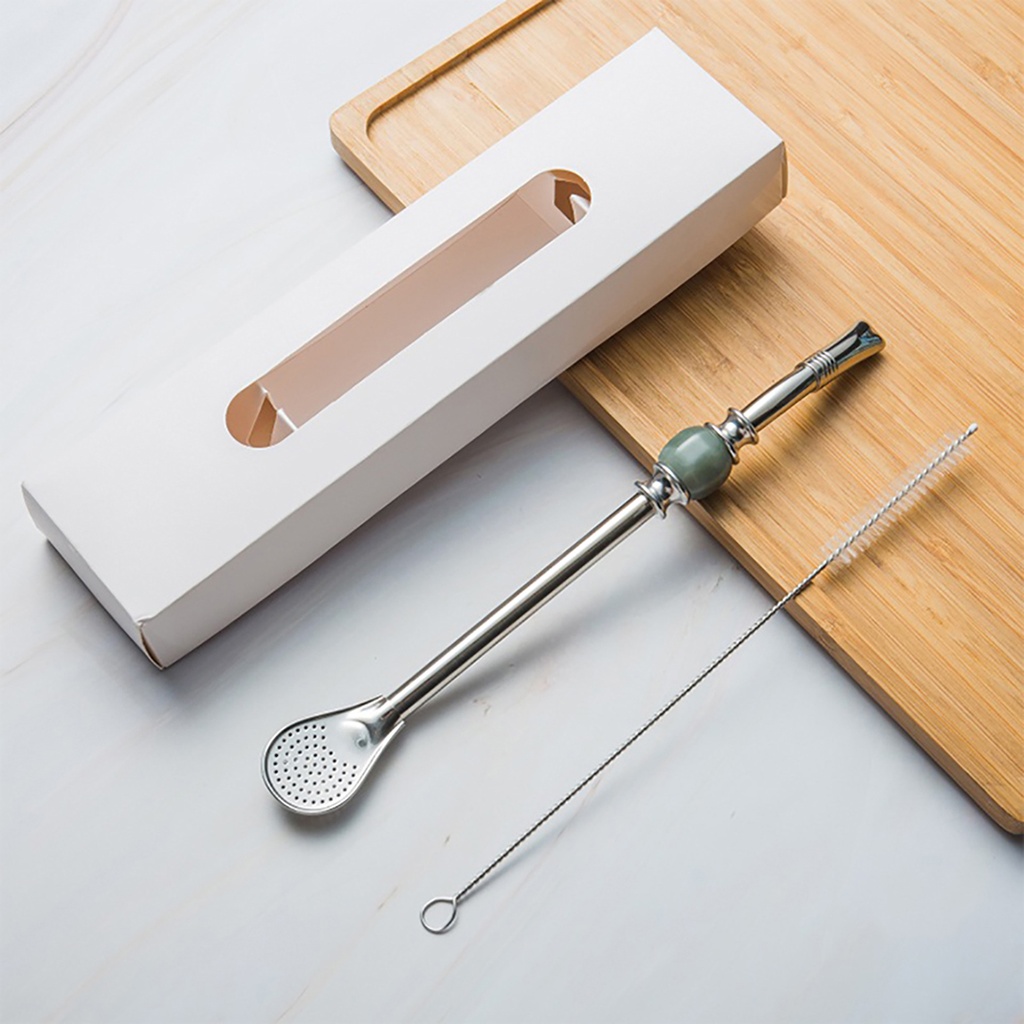 Bombilla acero con aplique desarmable Gris