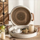 Bandeja madera redonda Set x 2