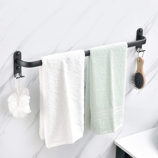 [DT1050N] Toallero barra 40cm Negro